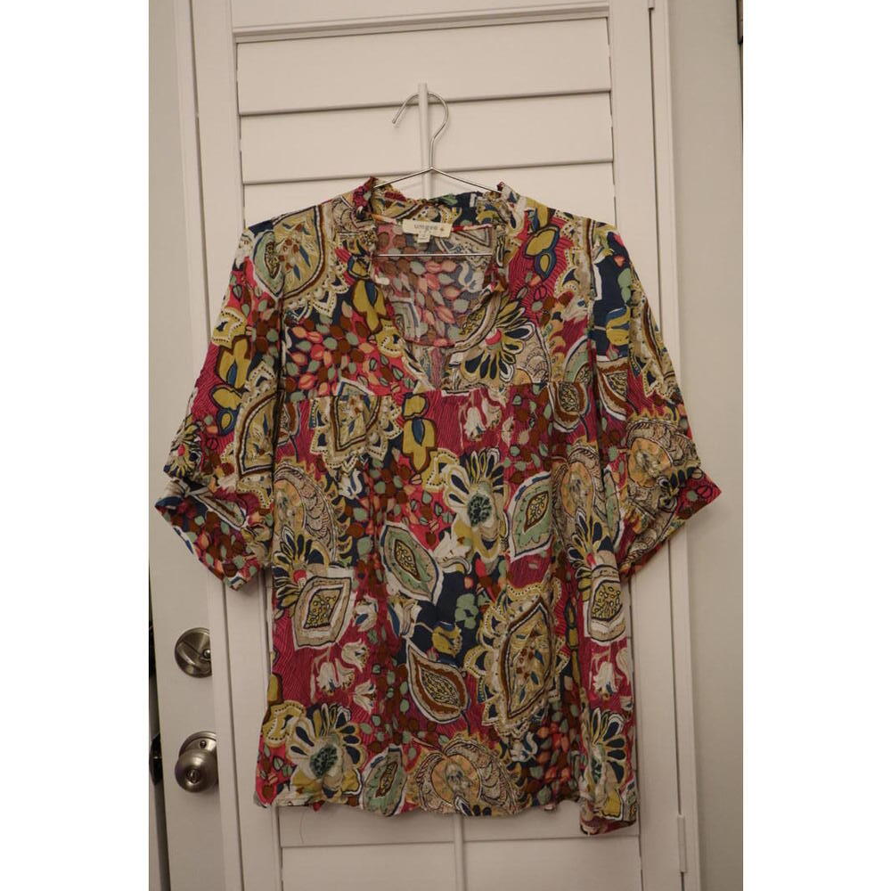 Umgee paisley print boho blouse size XL